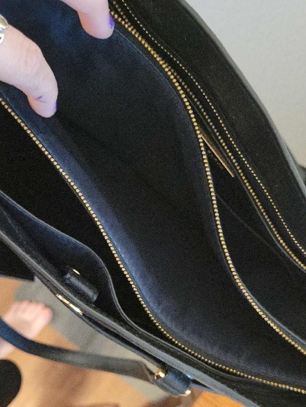 Tory Burch Black Saffiano Leather Tote - Picture 3 of 5
